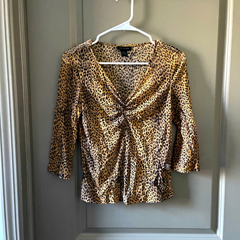 Womens Medium Sheer animal print top